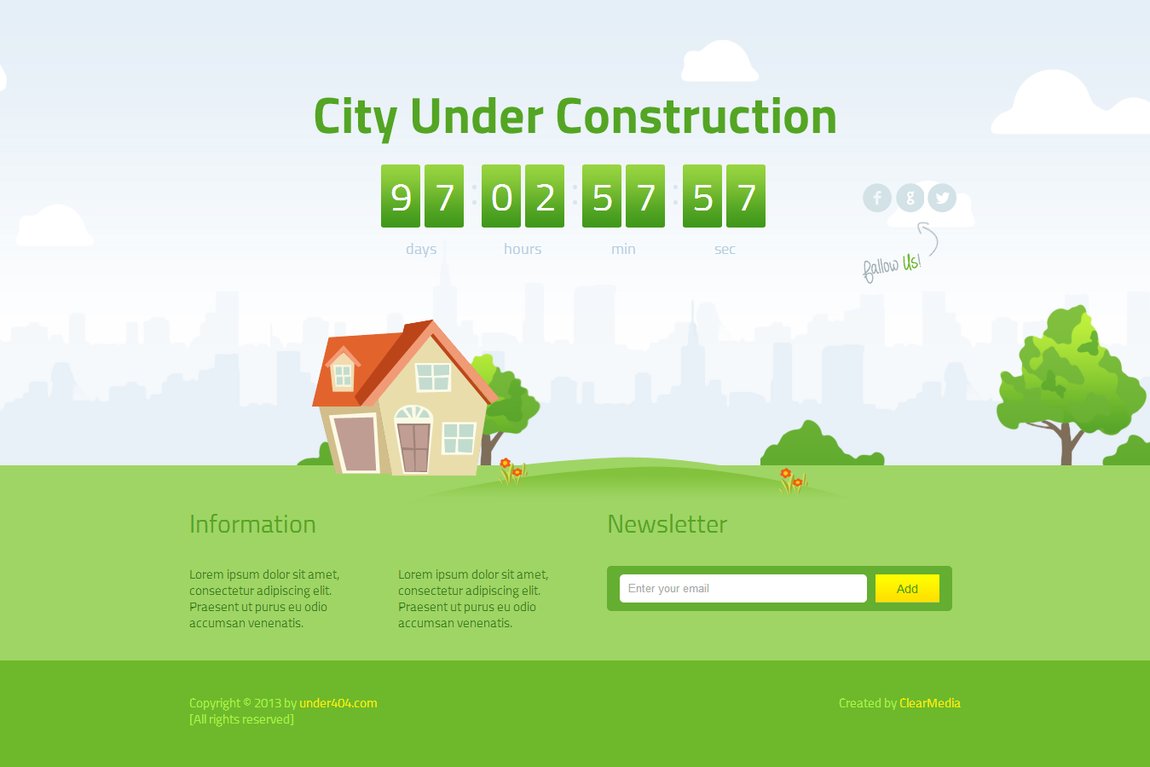 tumblr one page themes Construction Under City Animated