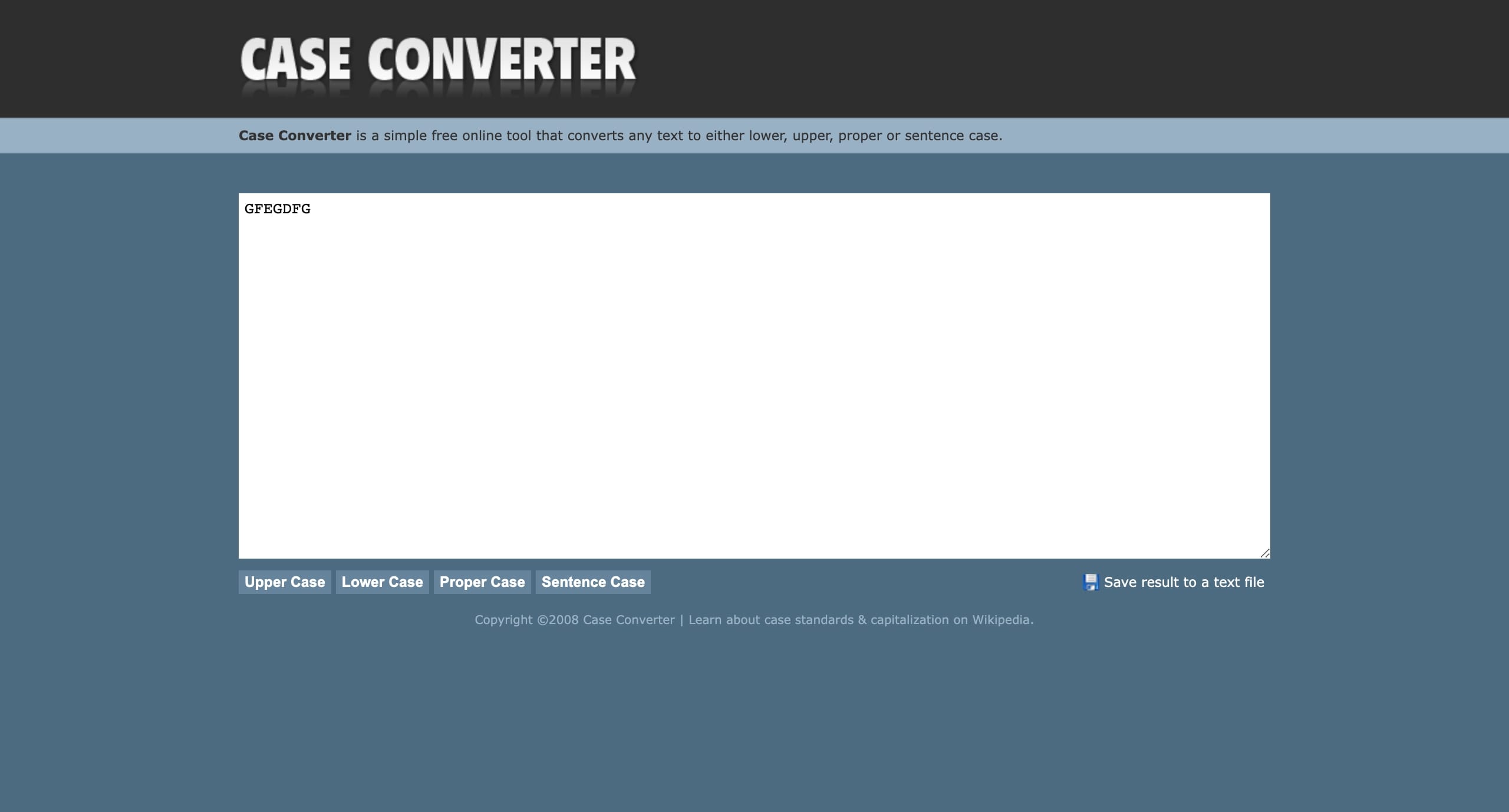 Case Converter Website Screenshot