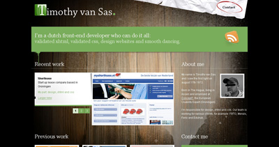 Timothy van Sas Website Screenshot