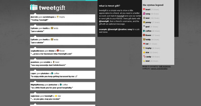 Tweet Gift Website Screenshot