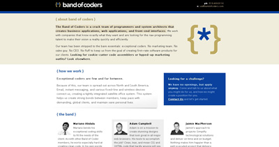 band of coders Website Screenshot