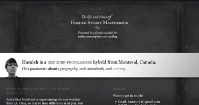 Hamish Macpherson Website Screenshot