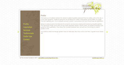 The Constant Gardener Website Screenshot