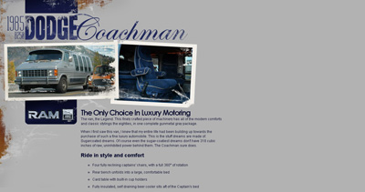 1985 Dodge Coachman Website Screenshot
