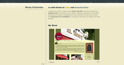 Shaun Crittenden Website Screenshot