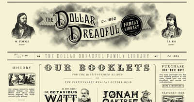 The Dollar Dreadful Family Library Website Screenshot