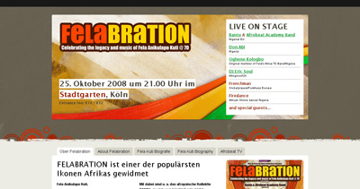 Afrobeat Festival Website Screenshot