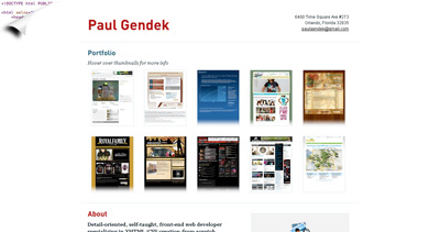 Paul Gendek Website Screenshot