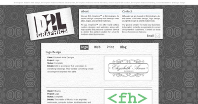 D2L Graphics Website Screenshot