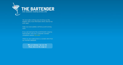 The Bartender Website Screenshot