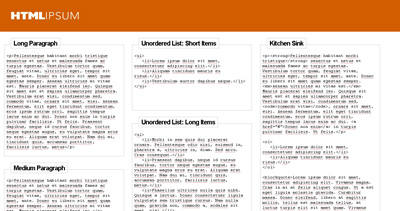 HTML-Ipsum Website Screenshot