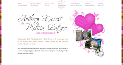 Anthony & Melissa are getting married! Website Screenshot