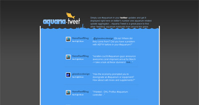 Aquaria Tweet Website Screenshot