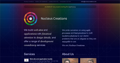 Nucleus Creations Website Screenshot