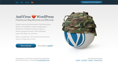 AntiVirus for WordPress Website Screenshot