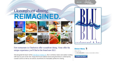 Blu Restaurant Website Screenshot