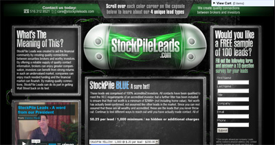 Stock Pile Leads Website Screenshot