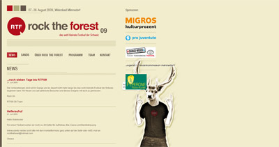 Rock the Forest 2009 Website Screenshot