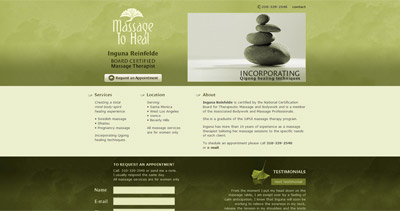 Massage to Heal Website Screenshot