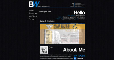 Breon Williams Website Screenshot