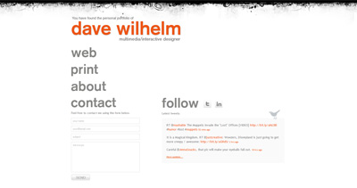Dave Wilhelm Website Screenshot