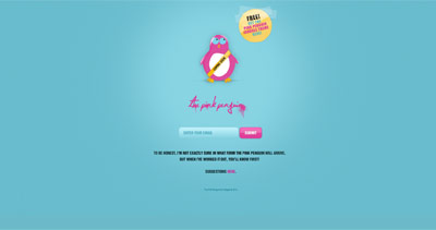 The Pink Penguin Website Screenshot