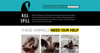 Kill The Spill Website Screenshot