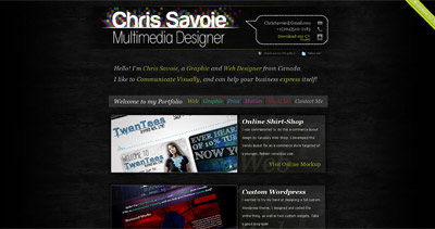 Chris Savoie Website Screenshot