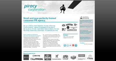 Piracy Corporation Website Screenshot