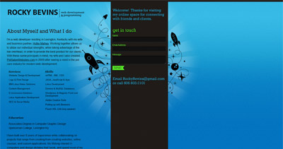 Rocky Bevins Website Screenshot