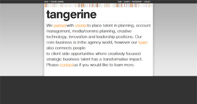 Tangerine Website Screenshot