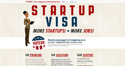 Startup Visa Website Screenshot