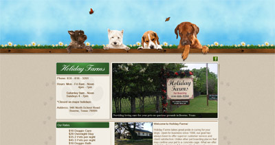 Holiday Farms Website Screenshot