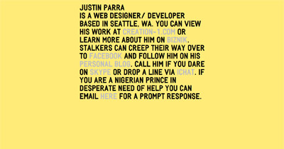 Justin Parra Website Screenshot