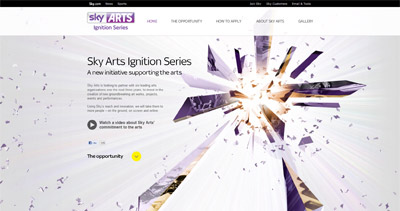Sky Arts Ignition Series Website Screenshot
