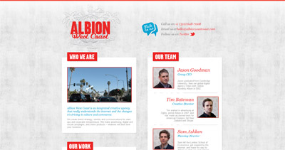 Albion West Coast Website Screenshot