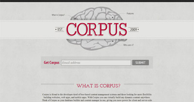 Corpus Website Screenshot