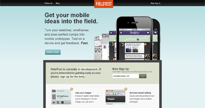 FieldTest Website Screenshot