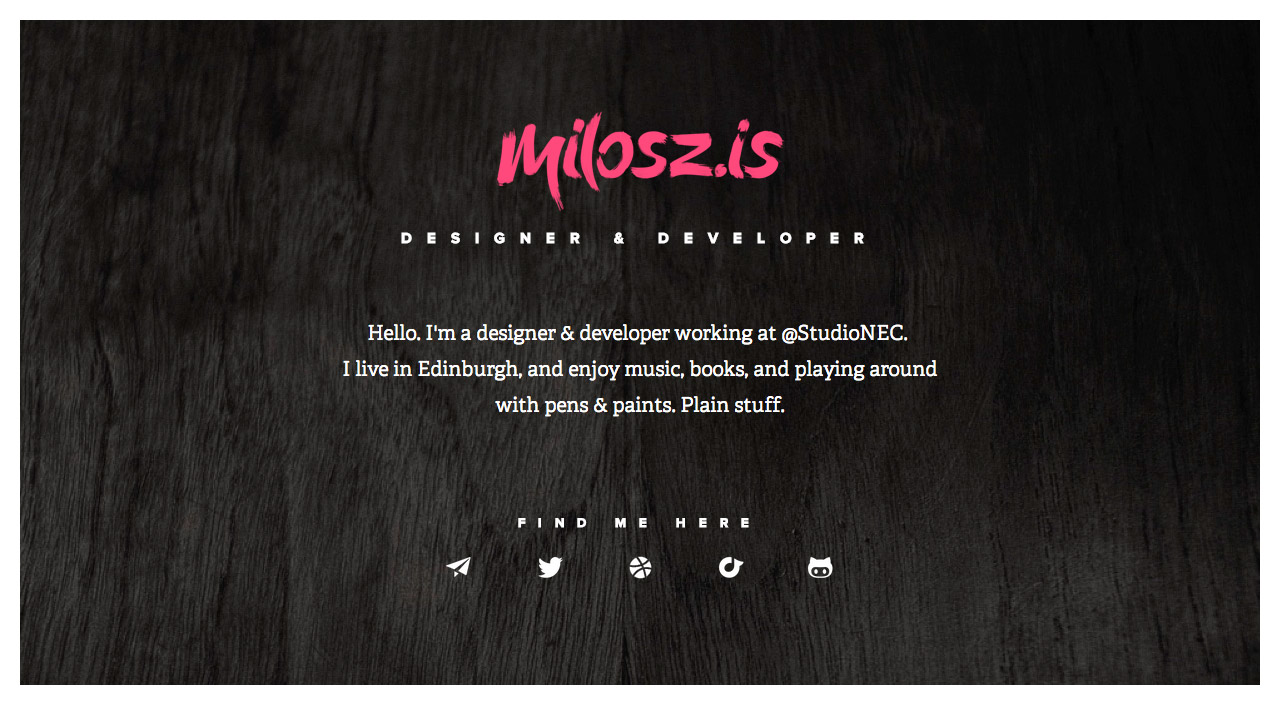 Milosz Falinski - One Page Website Award