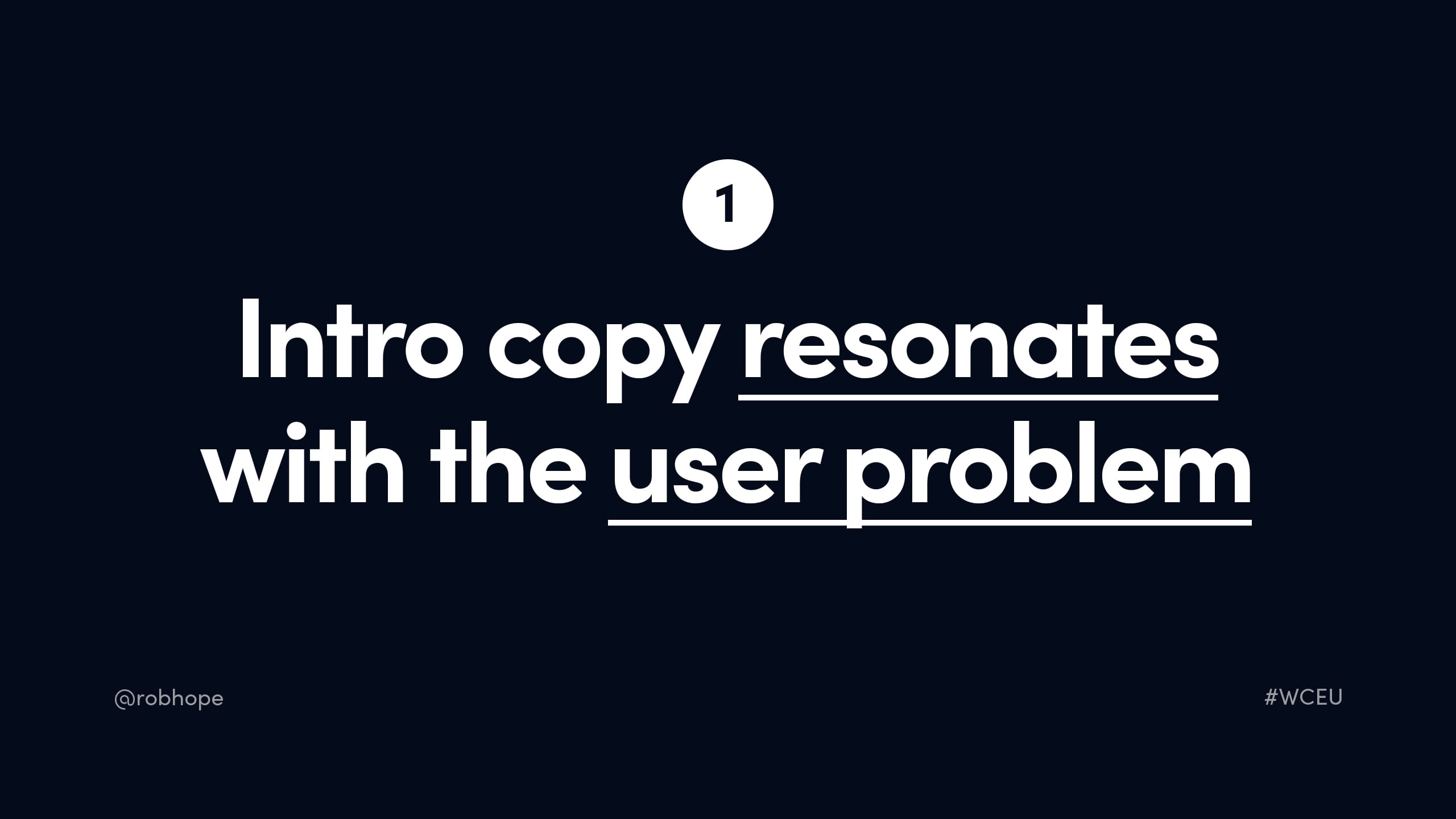 Intro copy must resonate with the user problem