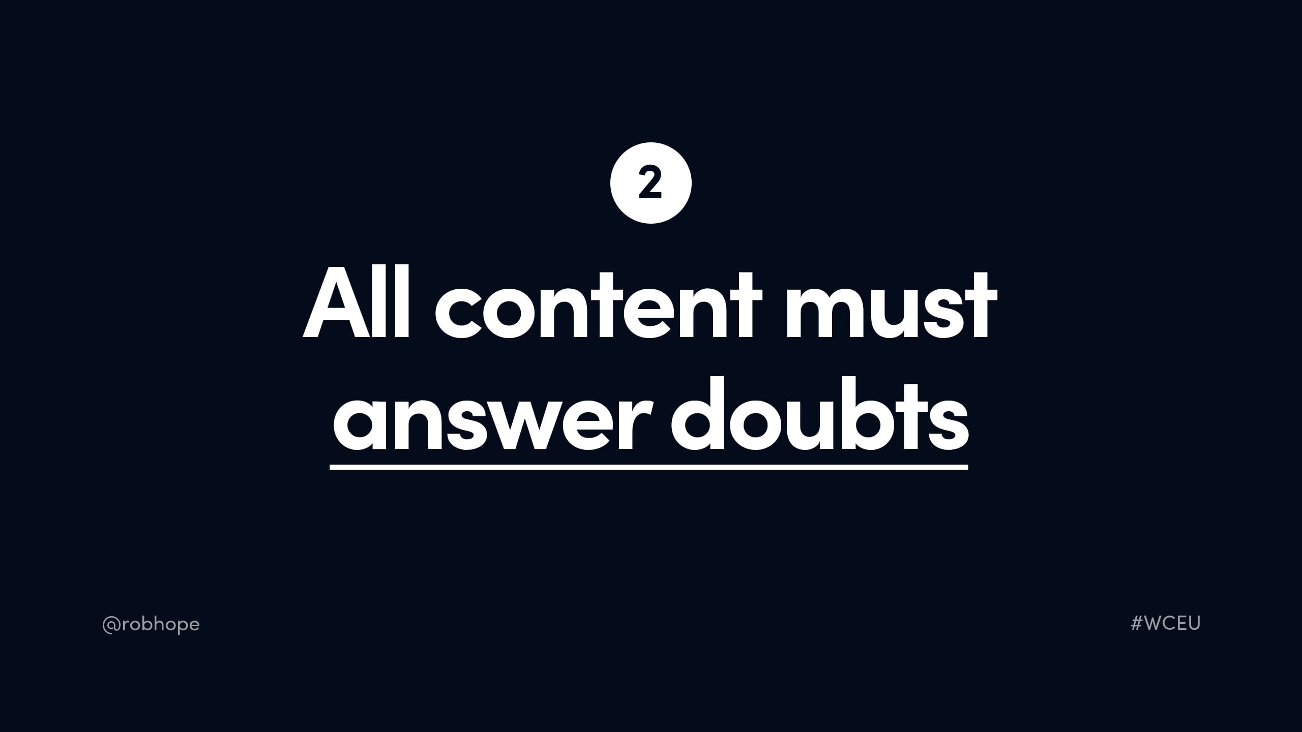 All content must answer doubts