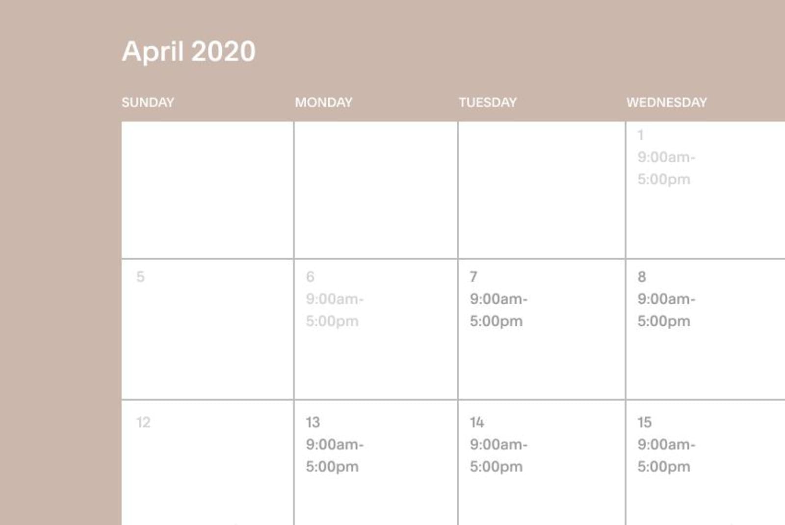 Blocking of a Acuity calendar