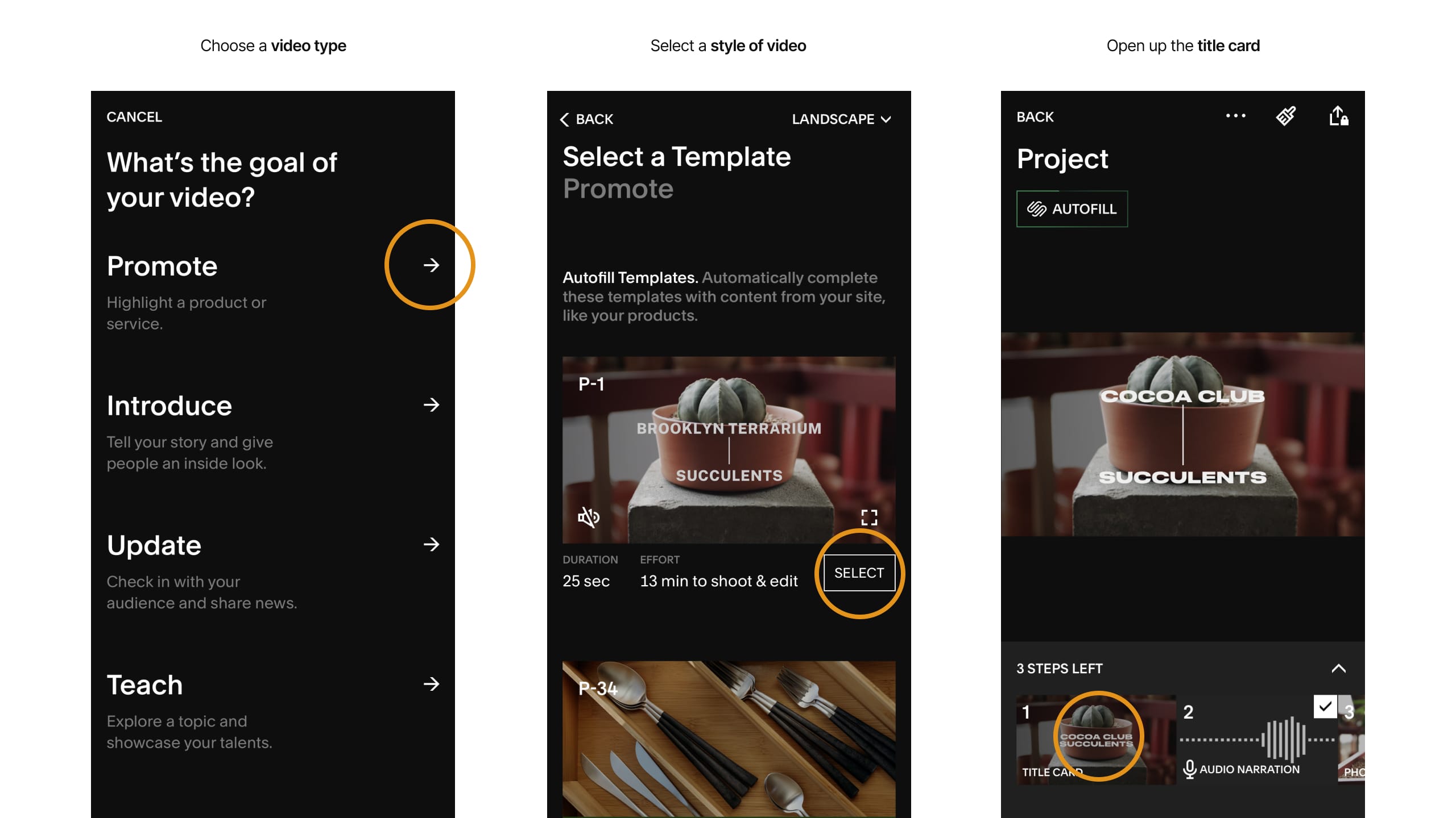 Squarespace Video Studio app preview