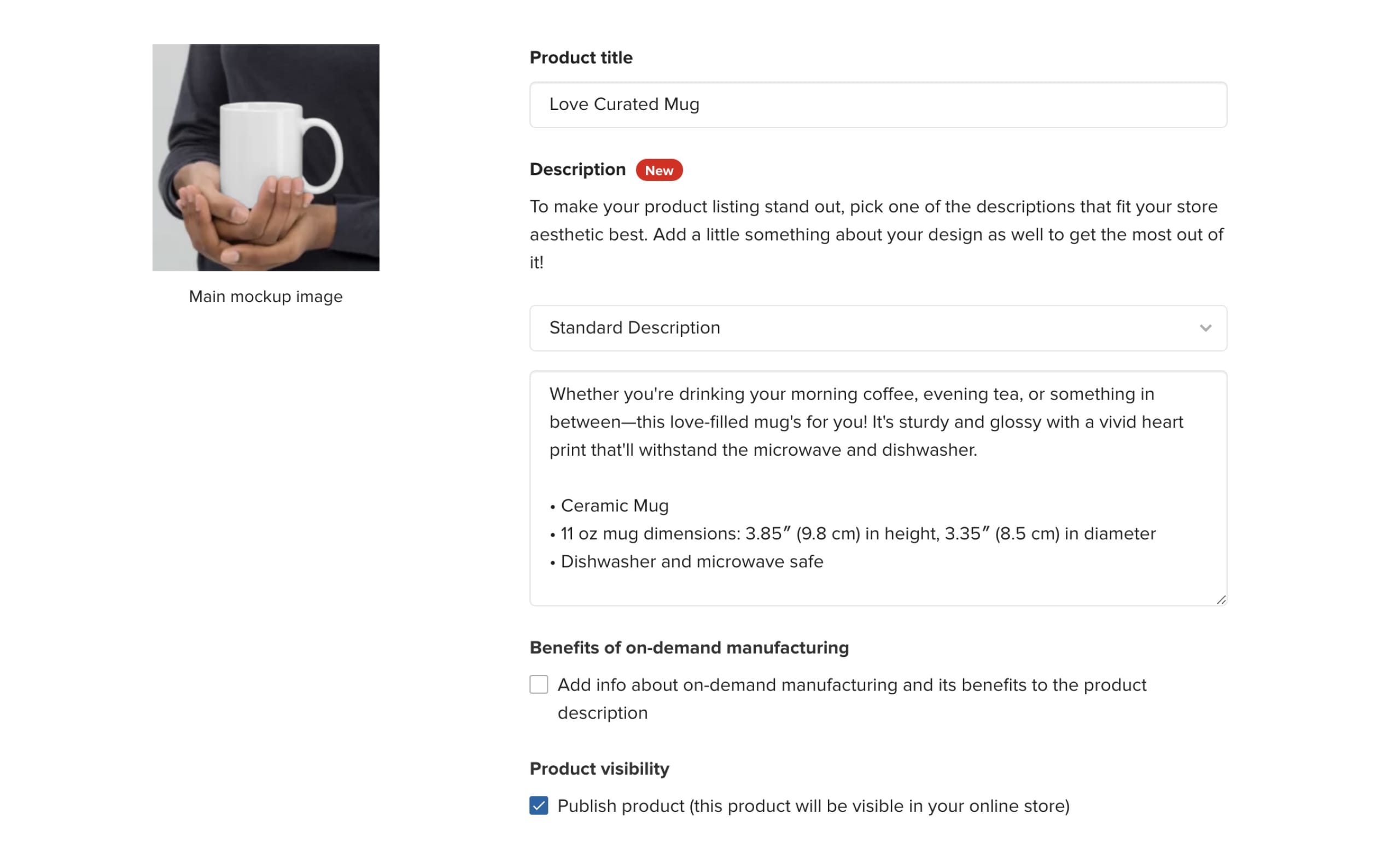 Printful product description