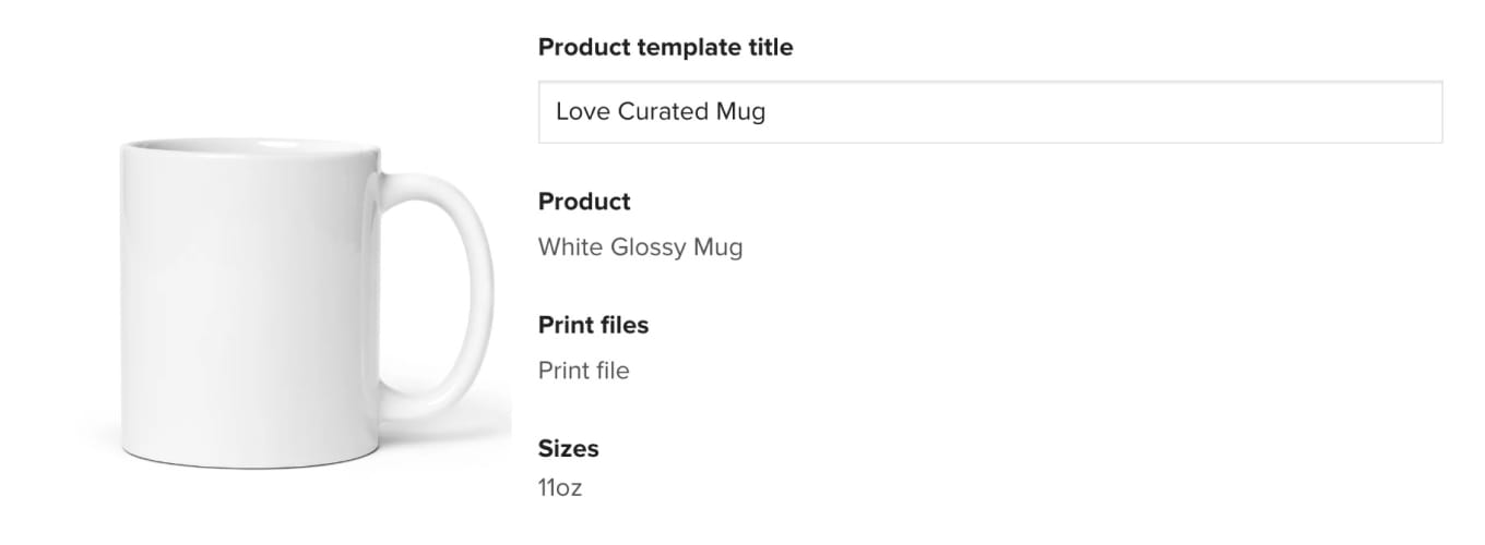 Printful product template name