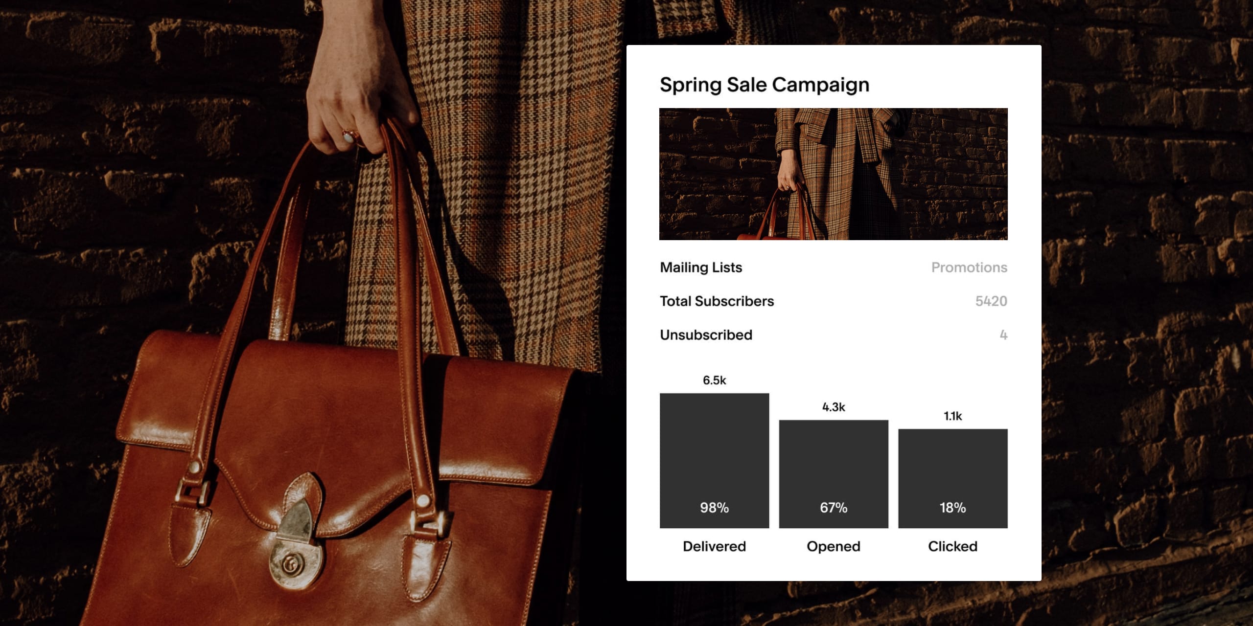 Squarespace Email Campaigns - Analytics Preview