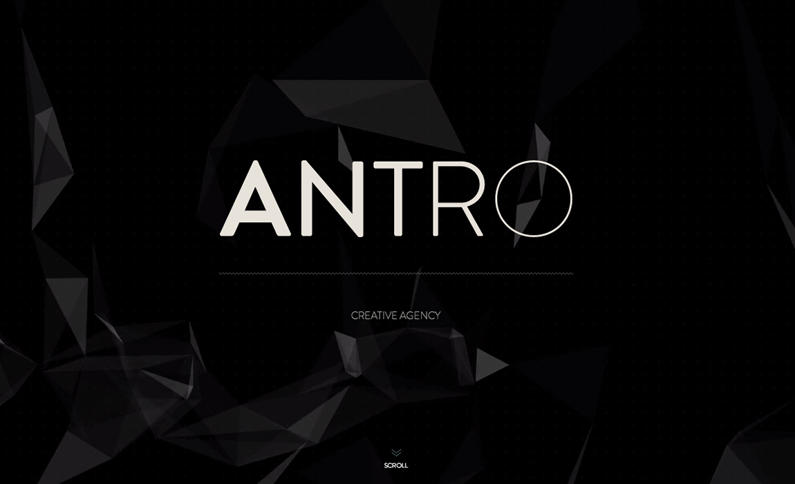 antro one page website award graphic design resume inspiration